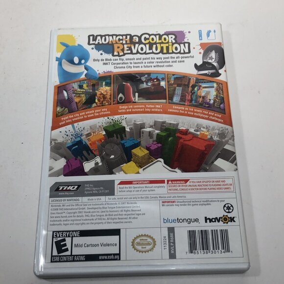 De Blob Nintendo Wii Complete Game Instruction Booklet Pre-owned - Picture 3 of 6